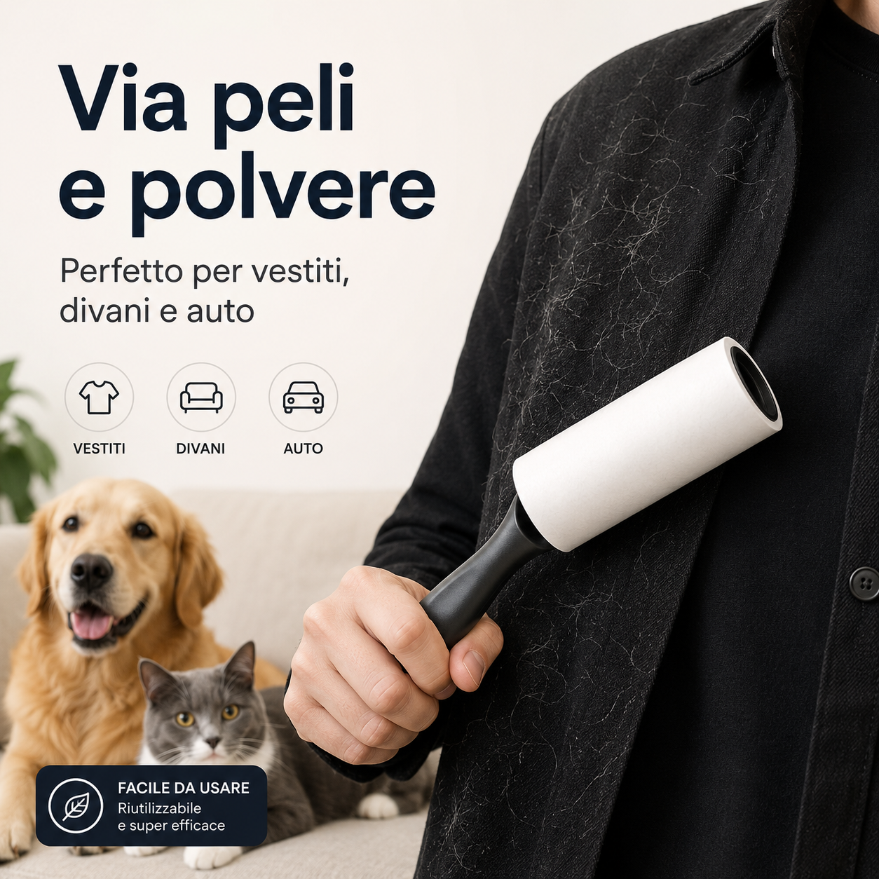 Rullo Adesivo per Peli di Animali e Vestiti
